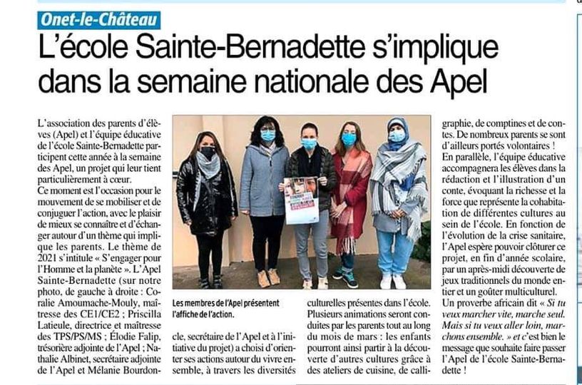 Onet - Ste Bernadette - Semaine des APEL 2021