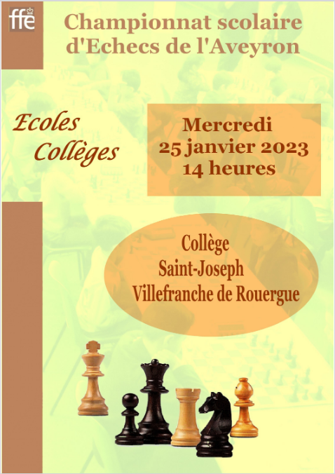 Villefranche de Rouergue - Collège St Joseph - Chapionnat d'échecs 2022-2023
